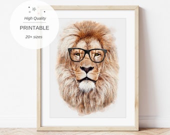 Lion Print, Safari Nursery Decor, Boys Animal Print, Animal Nursery Print, Kids Jungle Print, Teenage Boys Print, Kids Playroom Decor