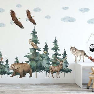 Forest Animals, Woodland Wall Decal for Kids room and nursery, Nursery Wall Decals, Woodland Animal