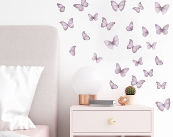 Butterfly Wall Stickers, Purple Butterfly Wall Art - Fable and Fawn