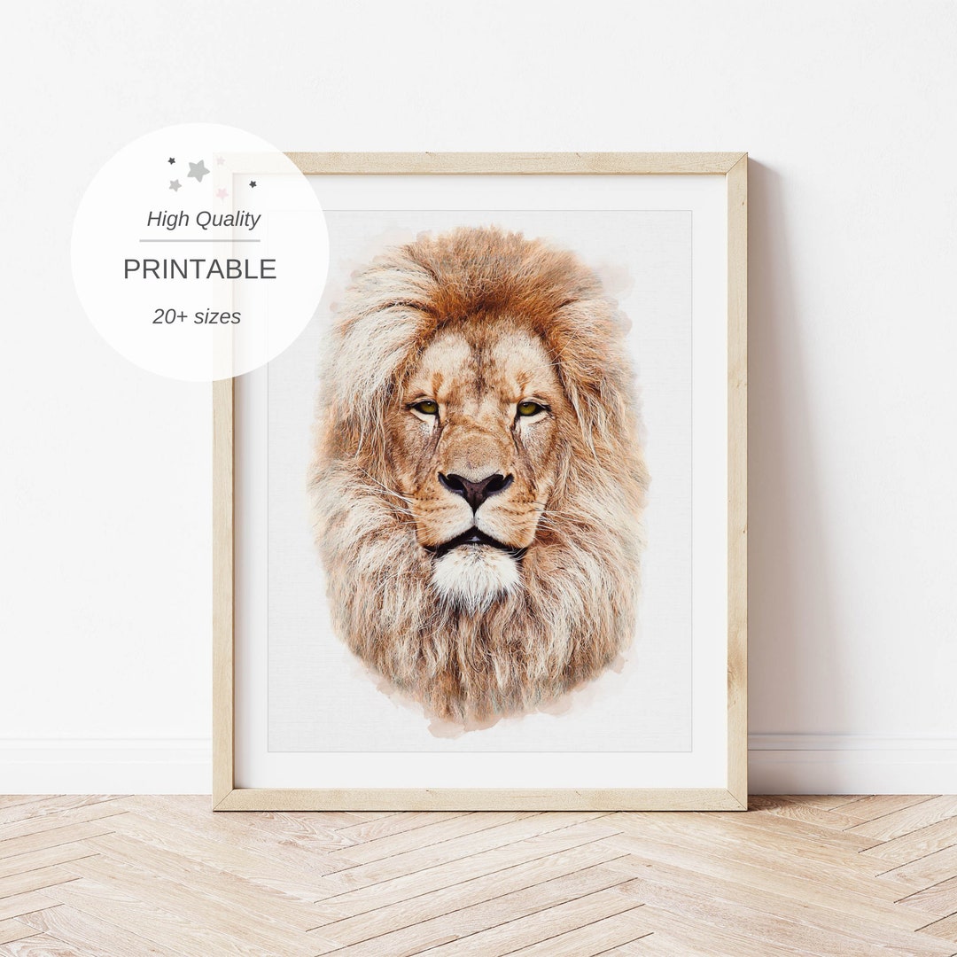 Lion Wall Art, Nursery Prints, Boys Bedroom Decor, Safari Nursery Print