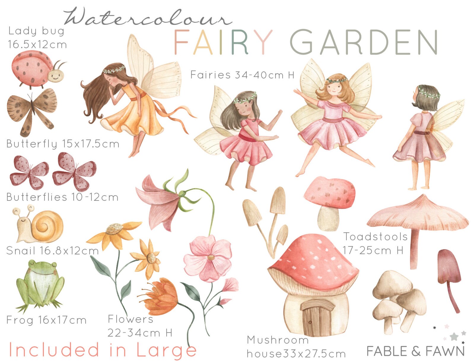 Fairy Wall Stickers Fairy Garden Wall Decals Fairy Wall Etsy