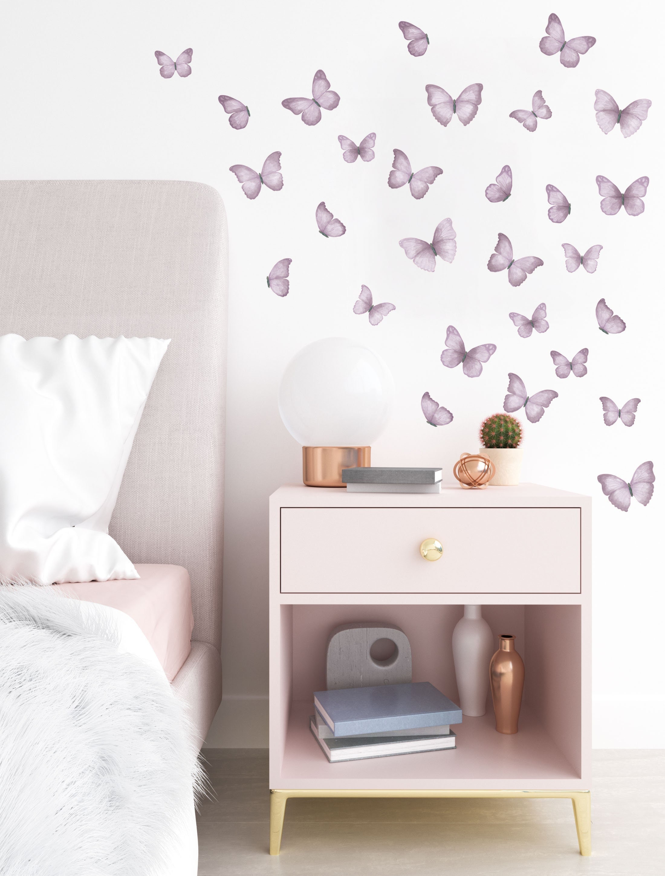 Butterfly Wall Stickers Purple Butterfly Wall Art Fable and Fawn Etsy Canada