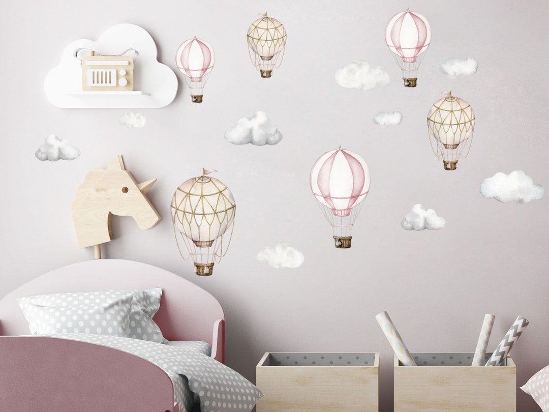 Hot Air Balloons Wall Decals, Wall Stickers for Nursery, Baby Room Wall ...