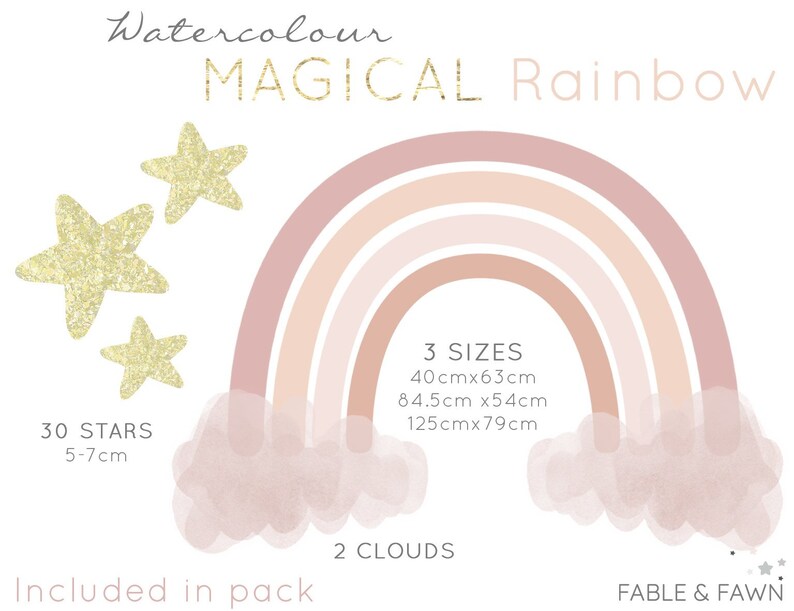 Large Rainbow Wall Sticker Large Rainbow Wall Decal Fable Etsy