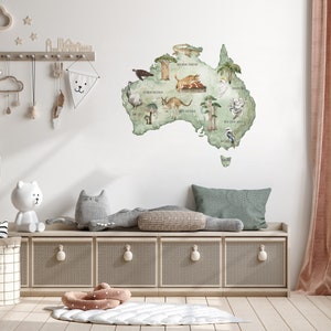 Sticker carte de l'Australie - fable et faon