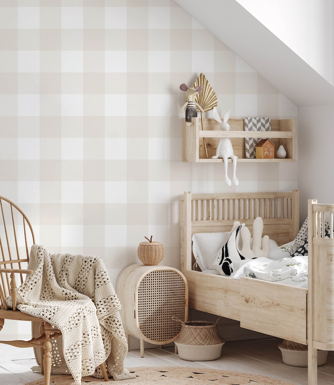 Black Plaid Wallpaper - Gingham Peel and Stick - The Wallberry