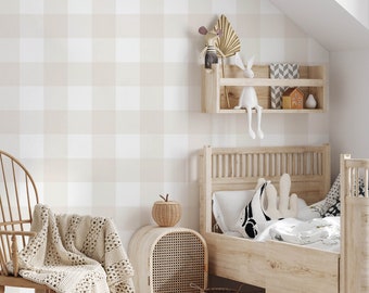 Gingham Wallpaper, Plaid Wallpaper, Peel and Stick Wallpaper, Fable and Fawn