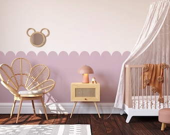Scollop Wallpaper, Half Wall Wallpaper, half wall paper for kids room, Wallpaper, Fable and Fawn