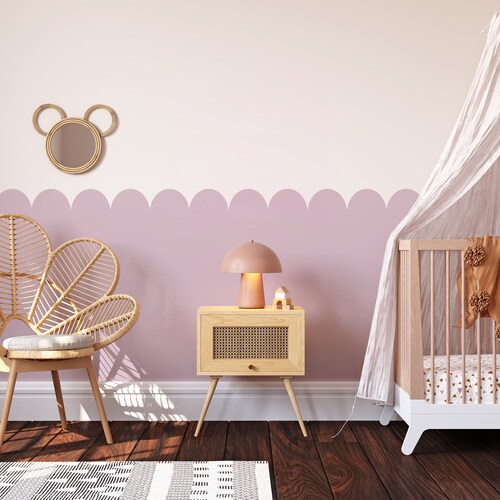 Scollop Wallpaper Half Wall Wallpaper Half Wall Paper for Etsy