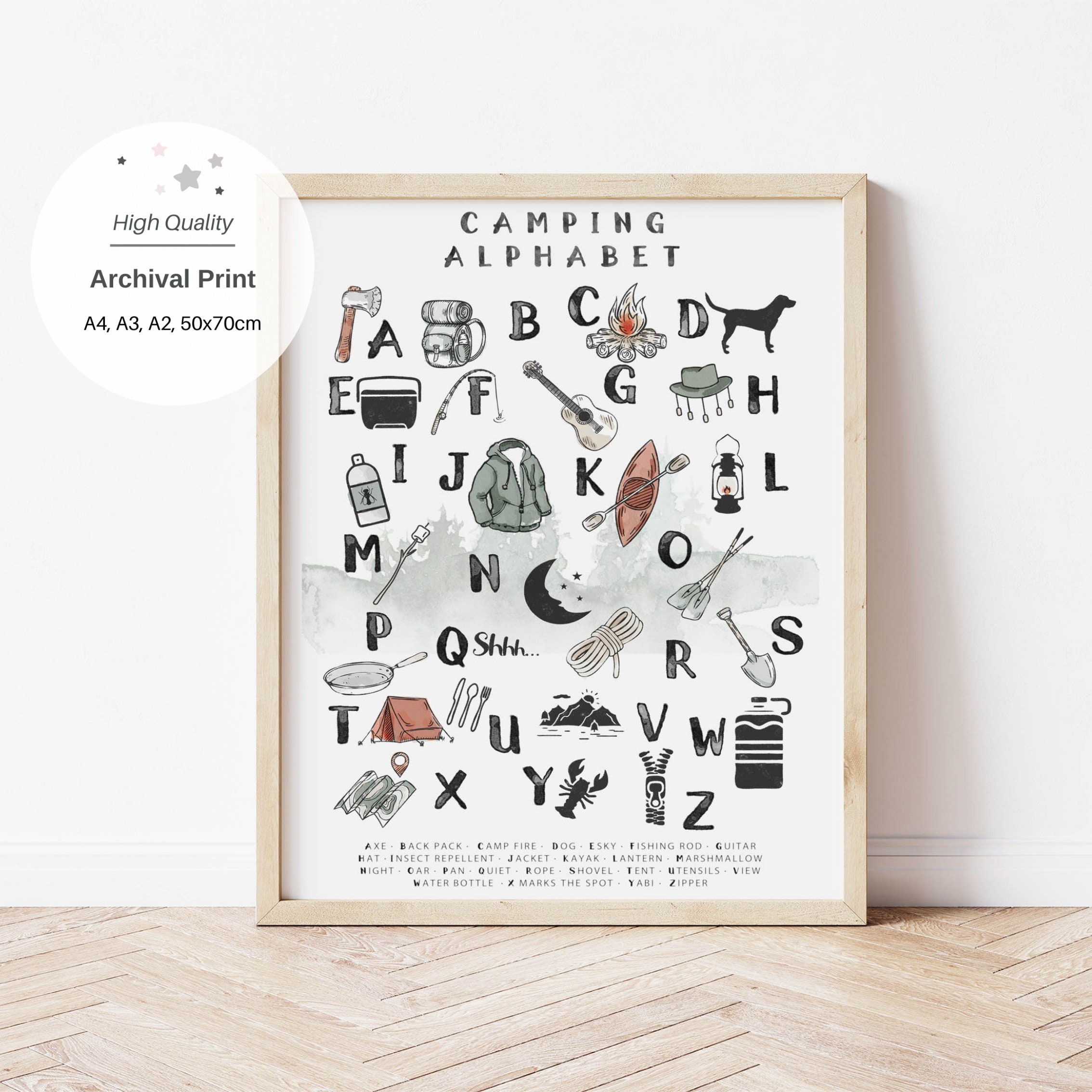 ABC Poster Alphabet Poster Mountain Art Alphabet Print | Etsy