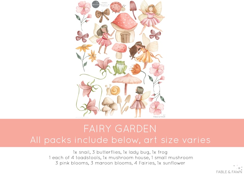 Fairy Wall Stickers Fairy Garden Wall Decals Fairy Wall Etsy