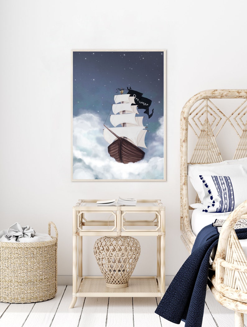 Nautical Nursery Decor Whimsical Wall Art Whimsical Ocean Etsy