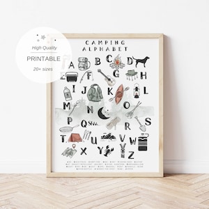 Camping Nursery, Camping Nursery Decor, Camping Print, Camping Alphabet, Camping Art, Camping Decor, Camping Wall Decor, Outdoor Nursery