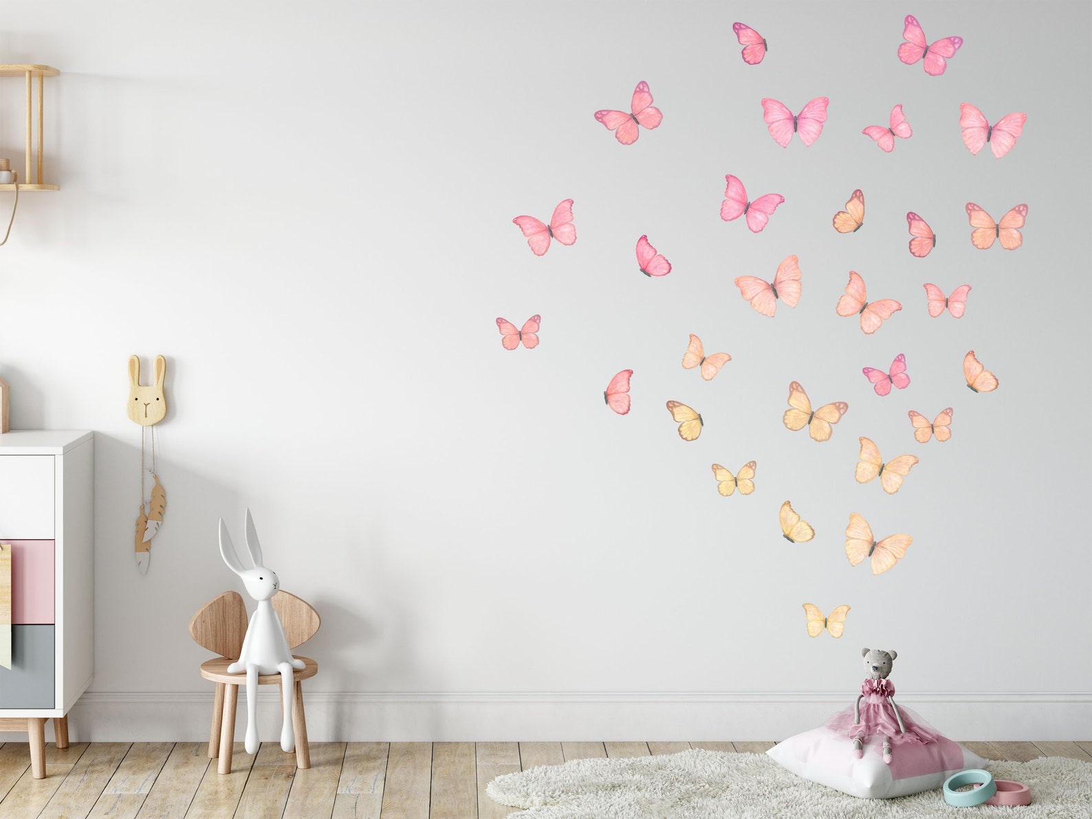 Butterflies Wall Decal, Butterfly Wall Stickers, Watercolour Decals — free download