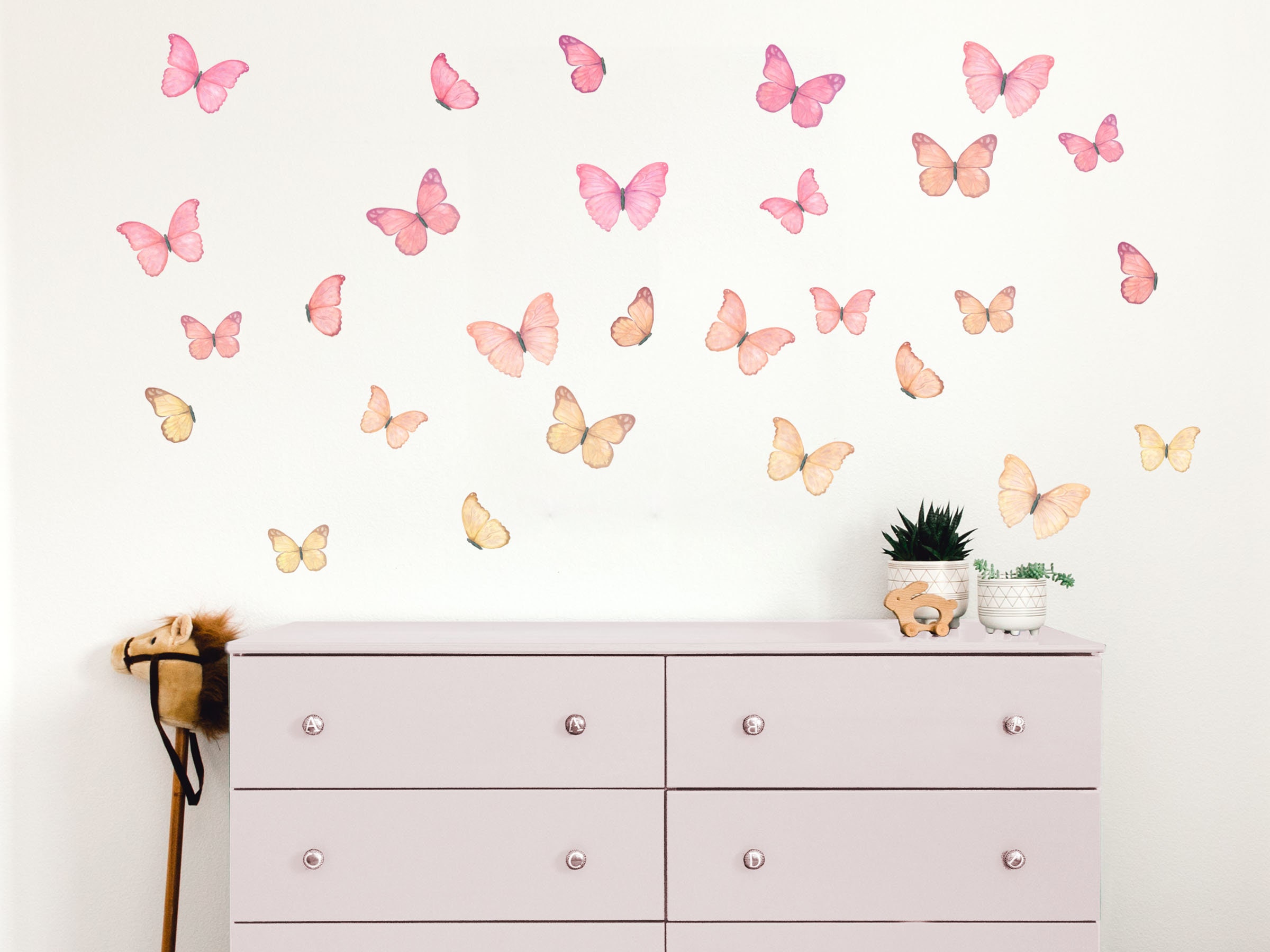 Butterflies Wall Decal Butterfly Wall Stickers Watercolour Etsy