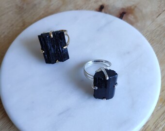 Tourmaline Ring Natural Stone Handmade Jewellery Adjustable