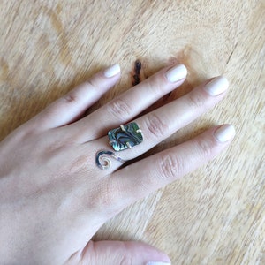 Abalone Ring Natural Stone Handmade Jewellery Adjustable image 4