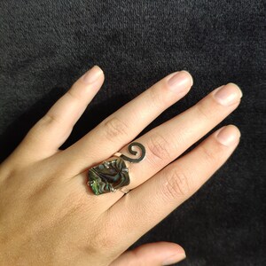 Abalone Ring Natural Stone Handmade Jewellery Adjustable image 2