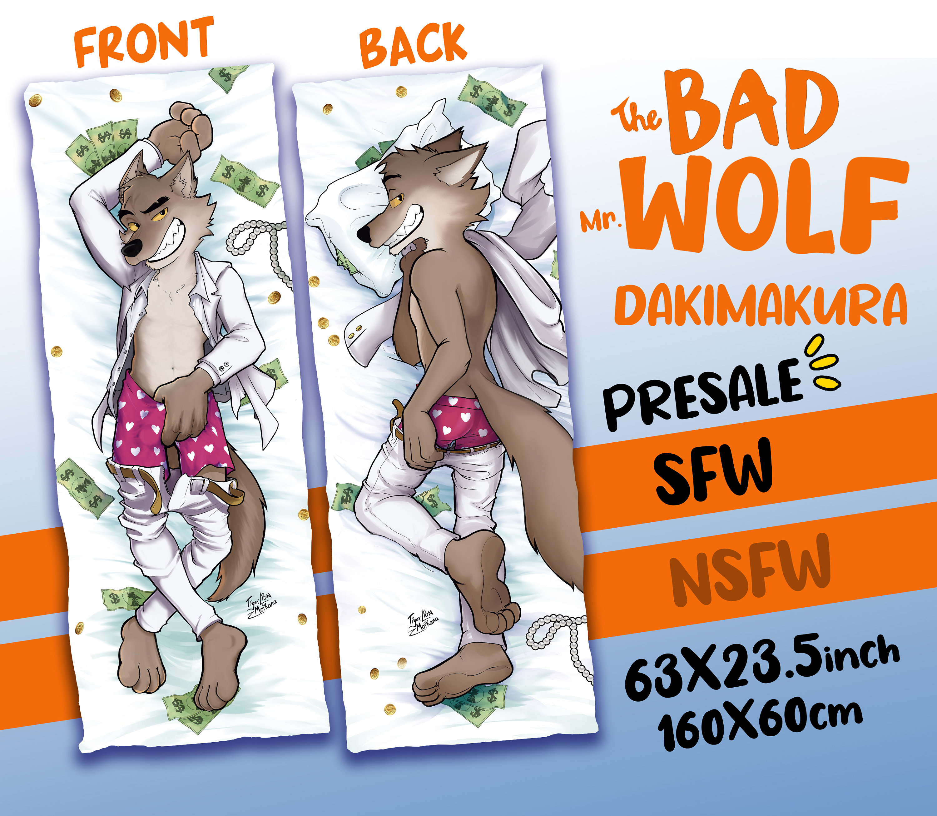 Pre-Sale new stock Dakimakura Mr Wolf SFW & NSFW