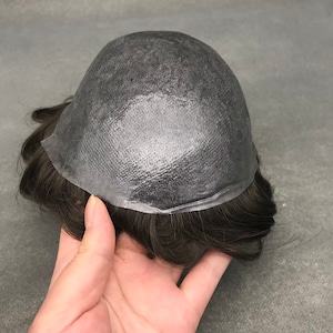 0.04mm Bio Thin Skin Mens Toupee: 8x10&#39;&#39; Poly Human Hair Wig Replacement