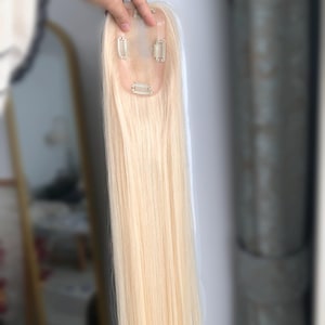 European Virgin Hair Topper: #60 Light Blonde Human Hair Toupee - 3x5&quot;