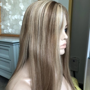 16&quot; European Virgin Human Hair Topper: Silk Parted Full Lace