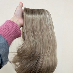 Ash Blonde Silk Top Kosher Medical Wig, European Hair  Silicone Cancer Wig,Small Cap