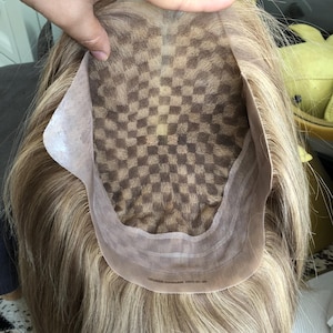 20&quot; Virgin European Human Hair Wig Topper: Full Hand-Tied Lace, 200% Density