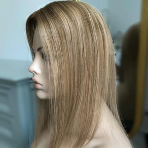 14&quot; 3x5&quot; Free Part Silk Base Real Scalp European Virgin Hair Topper T4/18