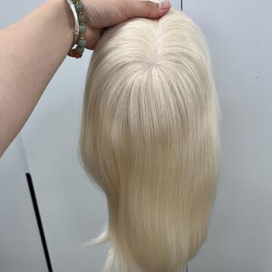 14&quot; European Virgin Remy Hair Topper: Monofilament Top, 6x7&quot; Base