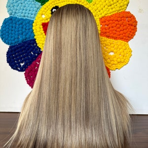 20&quot; Highlighted Blonde HD Lace Front Kosher Wig - Remy Human Hair Sheitel