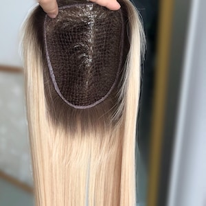 16&quot; European Virgin Hair Topper: Blonde Ombre Integration Hairpiece