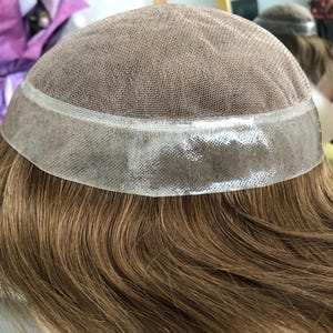 European Human Hair Topper: Light Brown Swiss Lace Wig, #9 Color