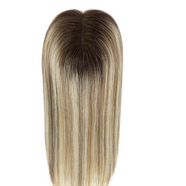 12" 4.5x5" Lace Top Brazilian Virgin Human Hair Topper; Clip On Lace Hair Topper, Multi-Colors