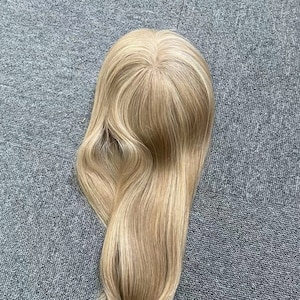 Blended Blonde European Human Hair Topper: Mono Top, 6x7&quot; Toupee
