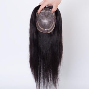 12-18“  5.5x6&quot; Natural Black Full Mono Brazilian Virgin Hair Toppers Women