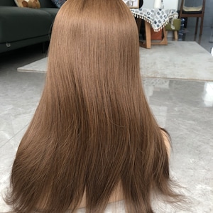 European Virgin Hair Topper: Ash Brown Silk Base Toupee, 6x7&quot; Hairpiece