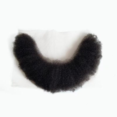 Human Hair Fake Beard And Hair Toupee Set, 100% Human Hair Set of Wig, Off Black Full Face Moustache , Mens Wig For shops Theater or Costume