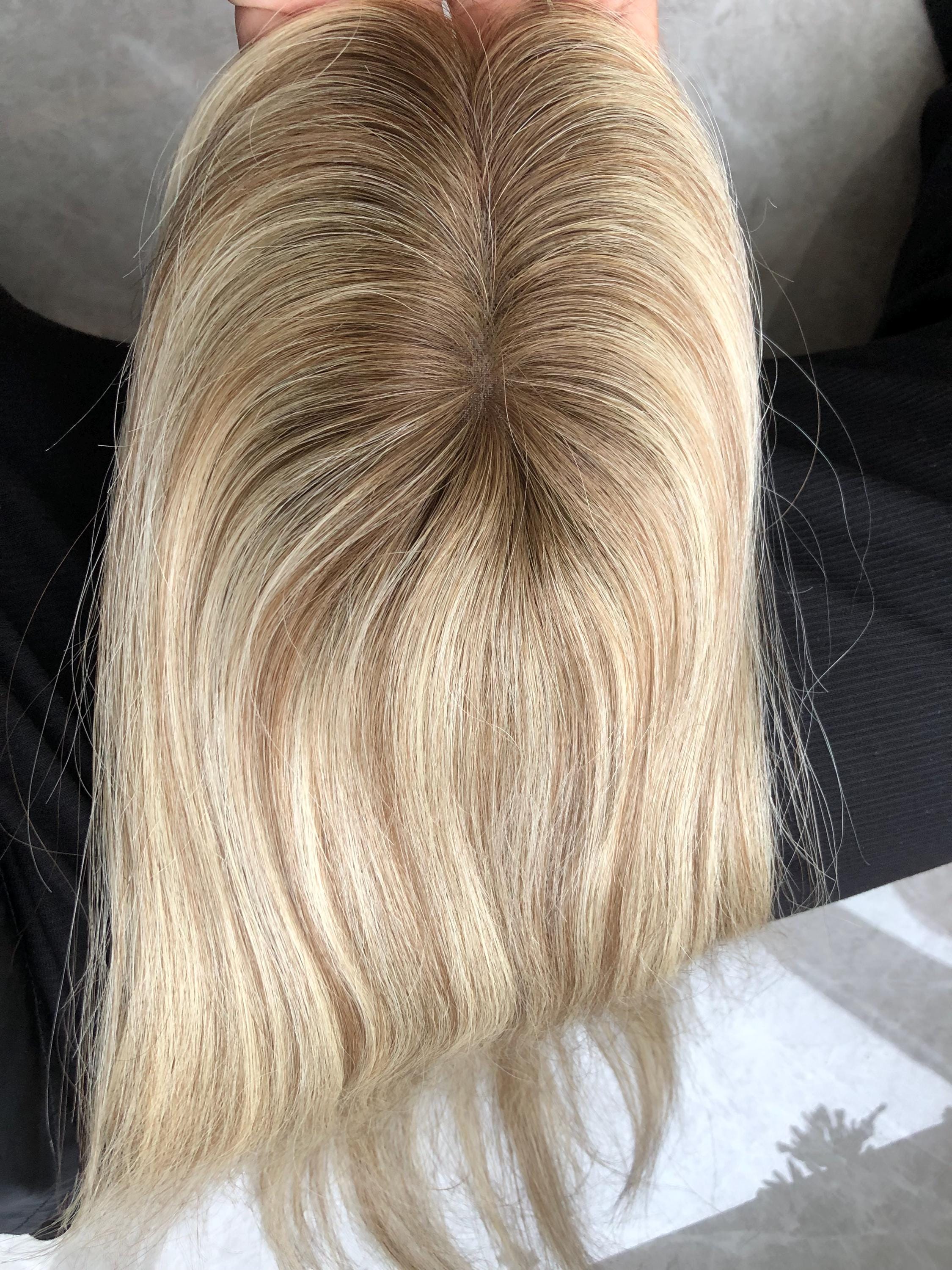 Rooted Blonde Vella Topper by The Hair Mama The Hair Mama Silk Top Topper,  main image 2