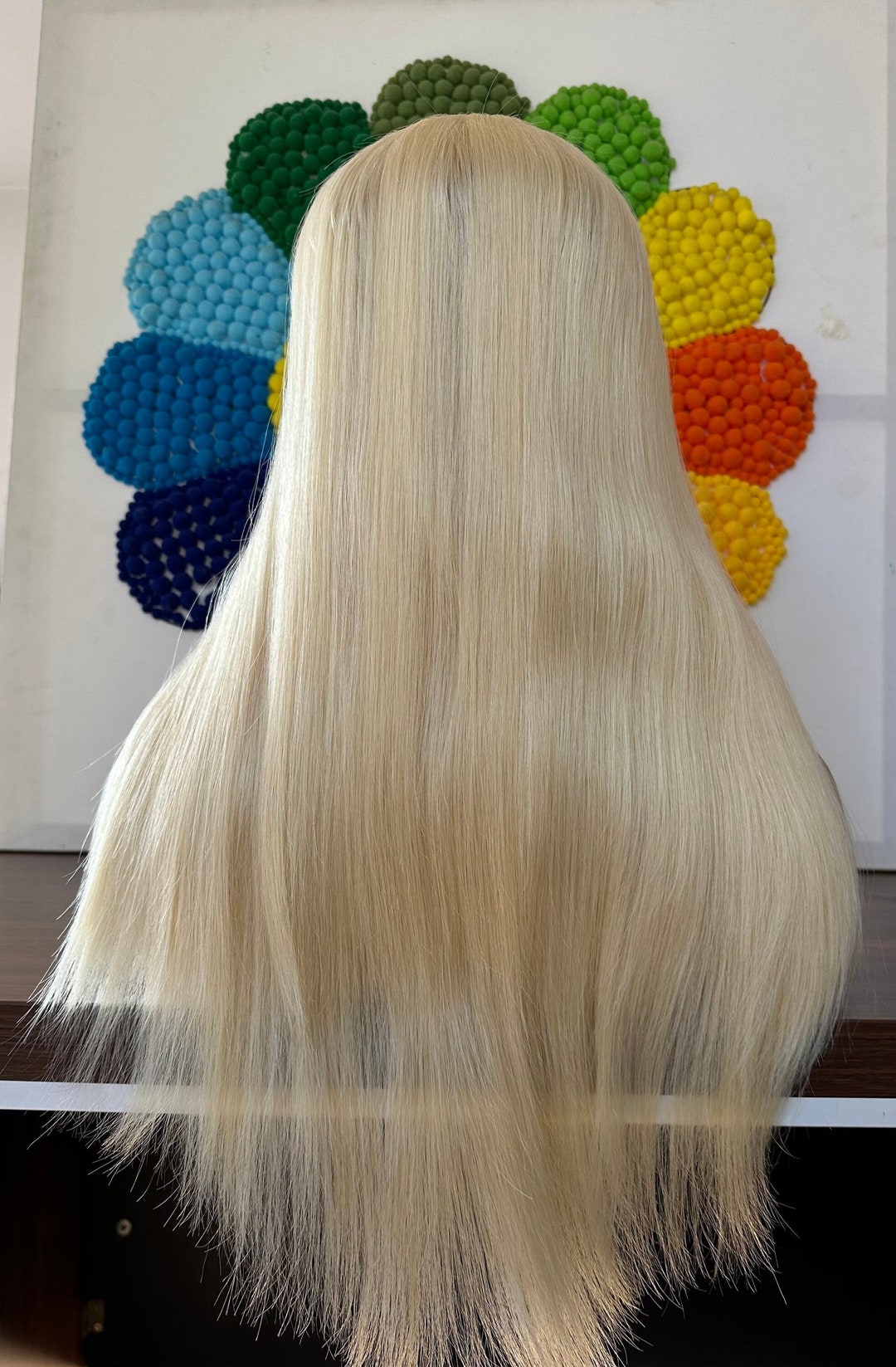 613 Blonde Human Hair Full Lace Wig: Anti-slip Medical Wig, 24