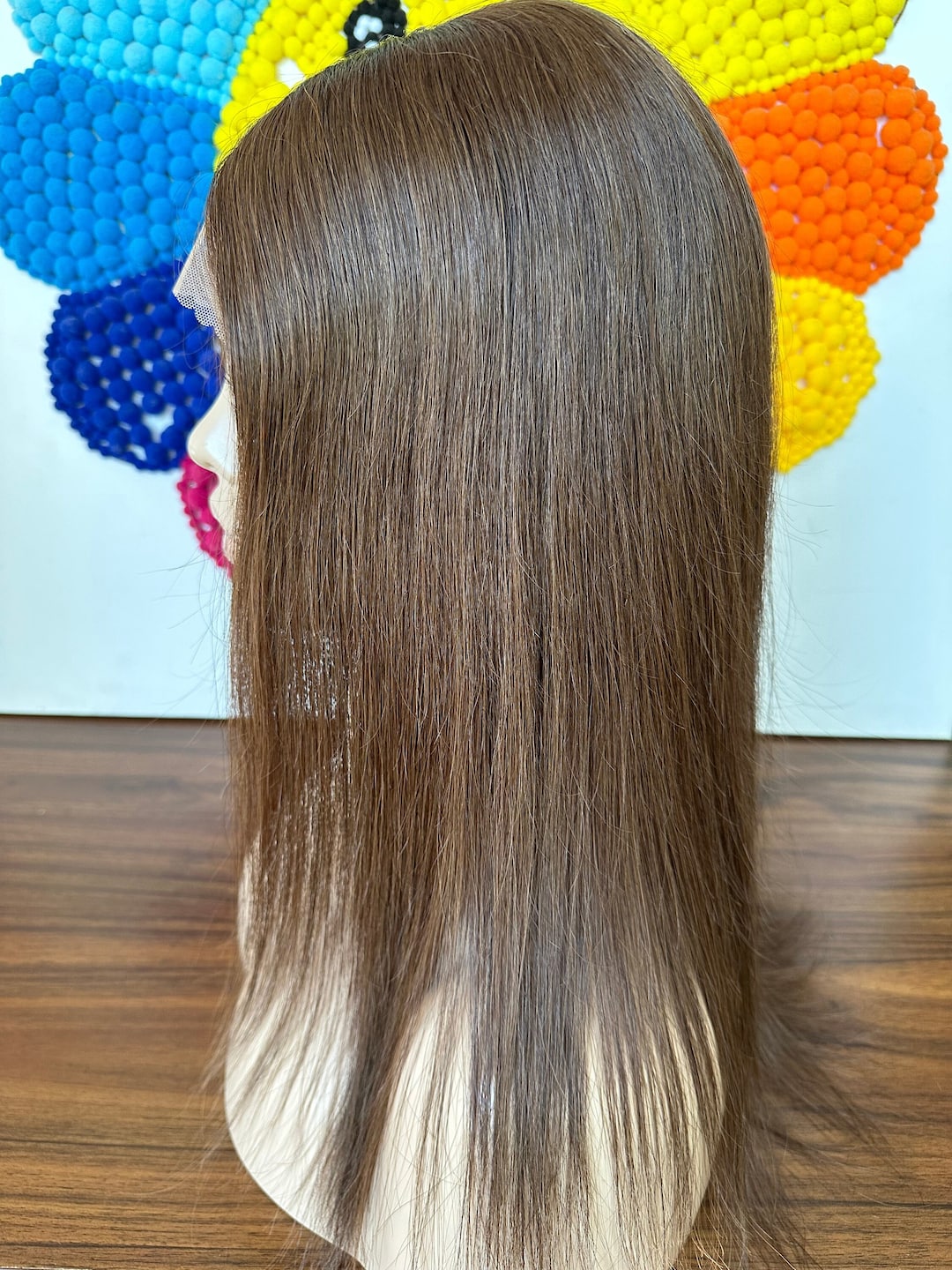 Stock Silk Top Alopecia Lace Wig,medium Brown Human Hair Silk Base