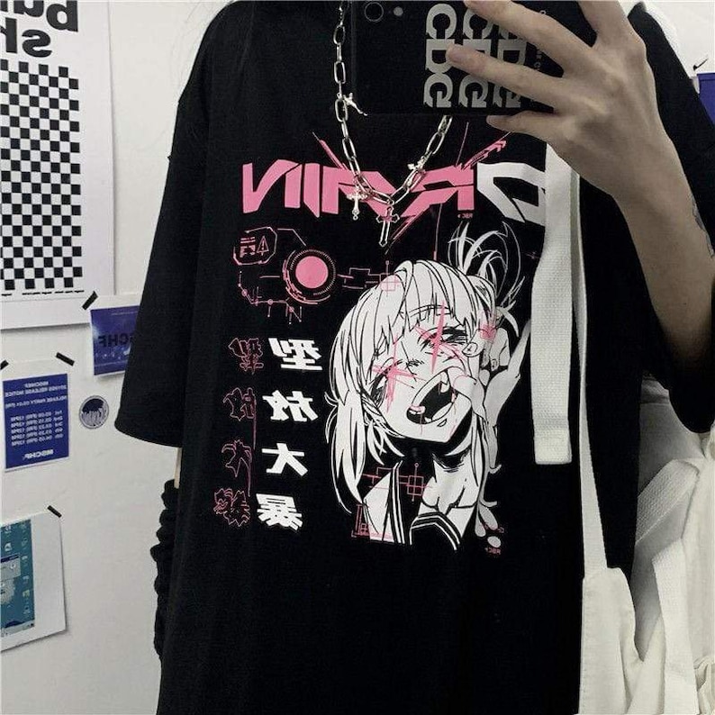 Anime Girl Oversized T Shirt Harajuku Streetwear Tee Unisex Etsy
