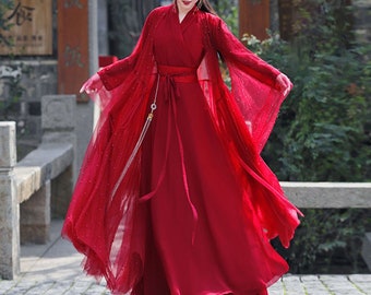 Original Hanfu / elegant ancient costume / Chinese style skirt / annual meeting dance costume / cardigan and slanting placket