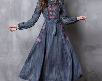 Denim Swing Dress - Etsy