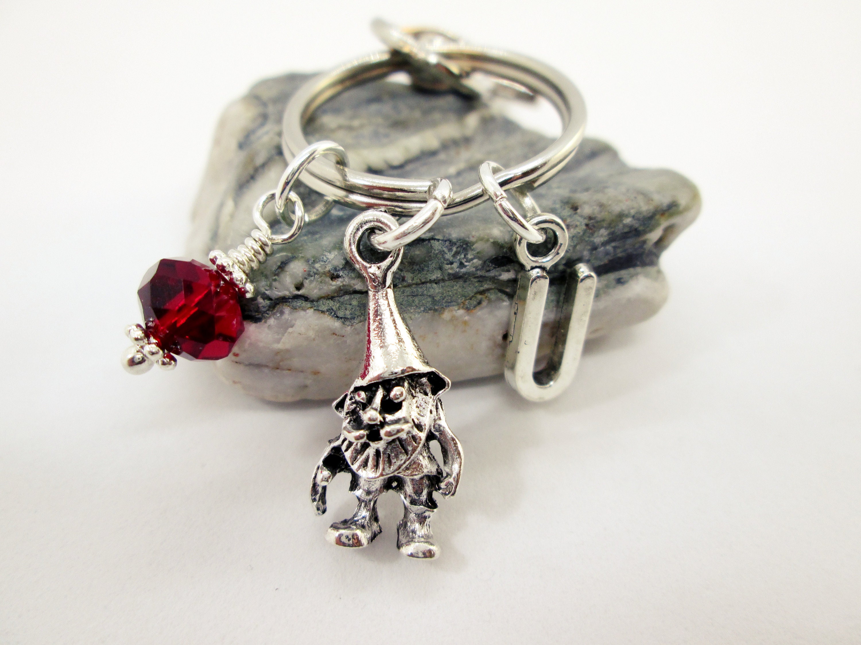 Gnome Keychain Gnome Keyring Garden Gnome Gnome Silver Etsy UK