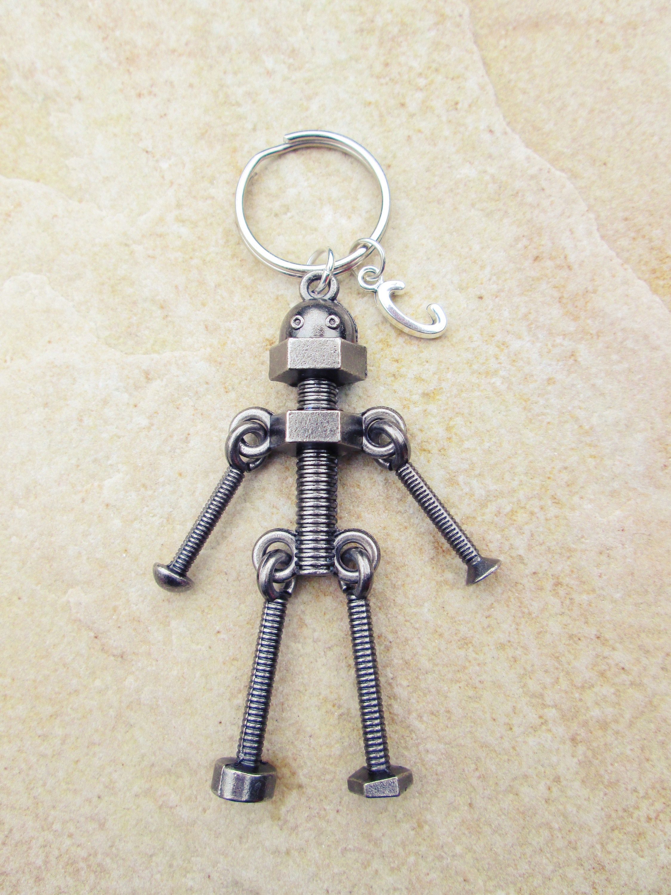 Screw robot keychain personalised screw robot keychain gift Etsy