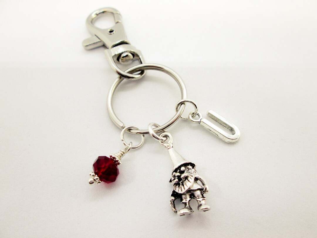 Gnome Keychain Gnome Keyring Garden Gnome Gnome Silver Etsy UK