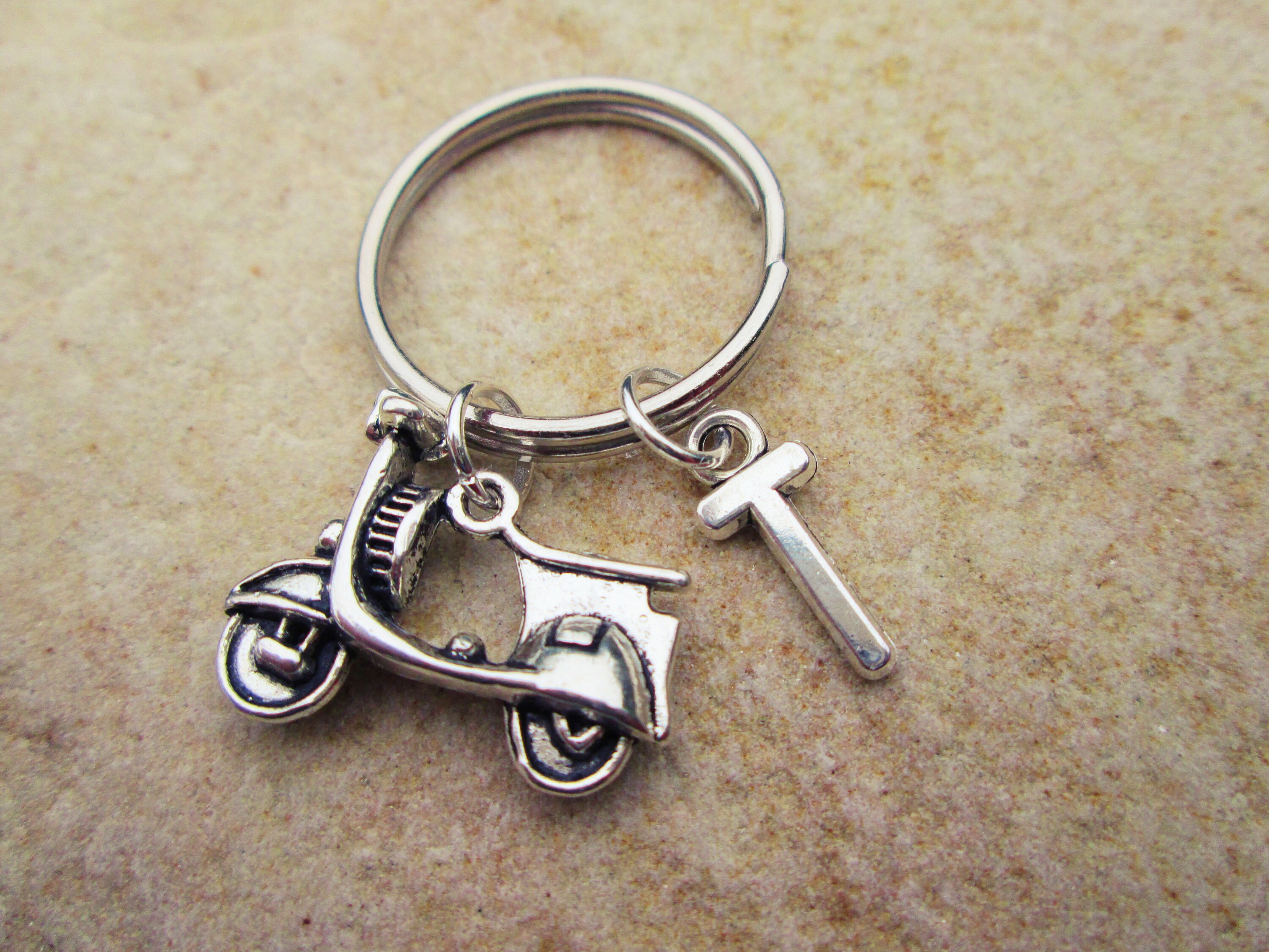 Scooter Keychain Scooter Charm Initial Scooter Keyring Etsy Australia