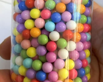 6/8/10/12mm Round Mix Color No Hole Acrylic Bead Loose Beads Decoration Diy Jewelry Making Fake Slime Boba Pearls