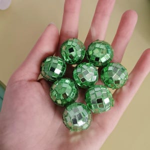 Gold 21mm Mini Disco Ball Beads Cake Decoration Birthday Table Decorations 70s Theme Disco Party Dance Party Supplies #6-green